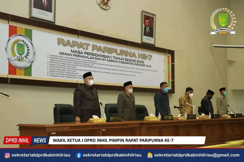 Wakil Ketua I DPRD Inhil Pimpin Rapat Paripurna Ke -7