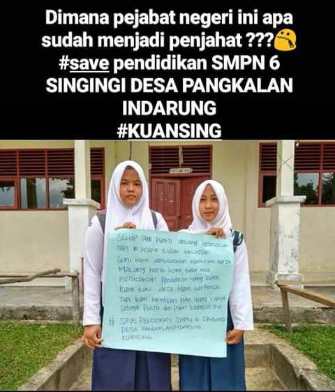 Viral #save Pendidikan SMPN 6 Singingi Desa Pangkalan Indarung Kuansing