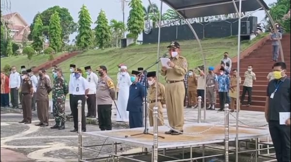Apel Gelar Pasukan PSBB di Kabupaten Pelalawan Dilaksanakan