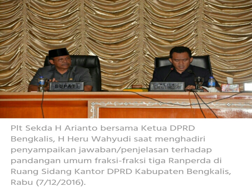 Ini Jawaban Bupati Amril Terhadap Pandangan Umum Fraksi-Fraksi Tentang Tiga Ranperda