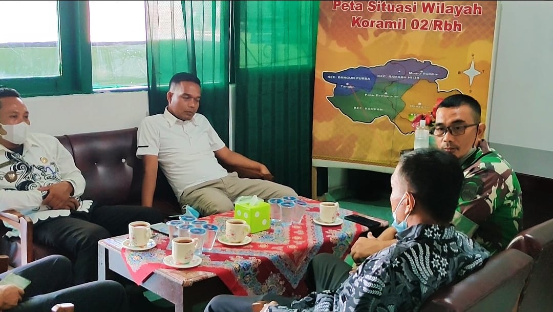 Cegah Karhutla di Tengah Pandemi Covid 19, Danramil 02 Rambah Kodim 0313/KPR Gelar Rakor