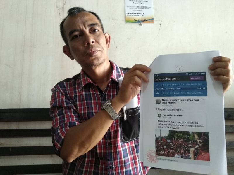 Ketua DPC PDI-P Dumai Adukan Sejumlah Pemilik Akun FB