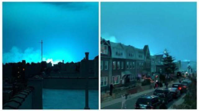 Pembangkit Listrik Meledak, Langit New York Jadi Biru
