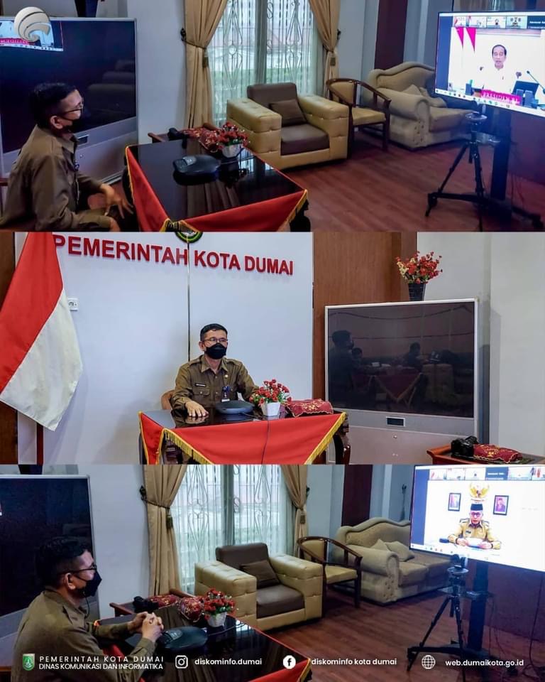 Rakor Virtual Bersama Presiden RI, Sekdako Dumai : Kuncinya Prokes
