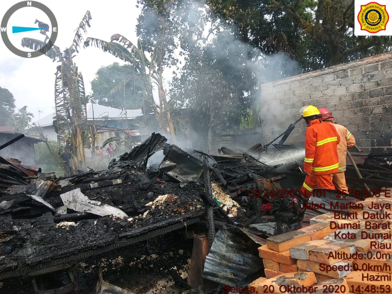 Satu Unit Rumah Semi Permanen di Bumi Ayu Terbakar