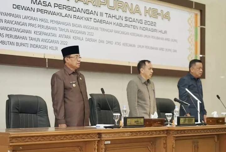 Bupati Inhil Menghadiri Rapat Paripurna DPRD Inhil Ke-14 Masa Persidangan III Tahun Sidang 2022
