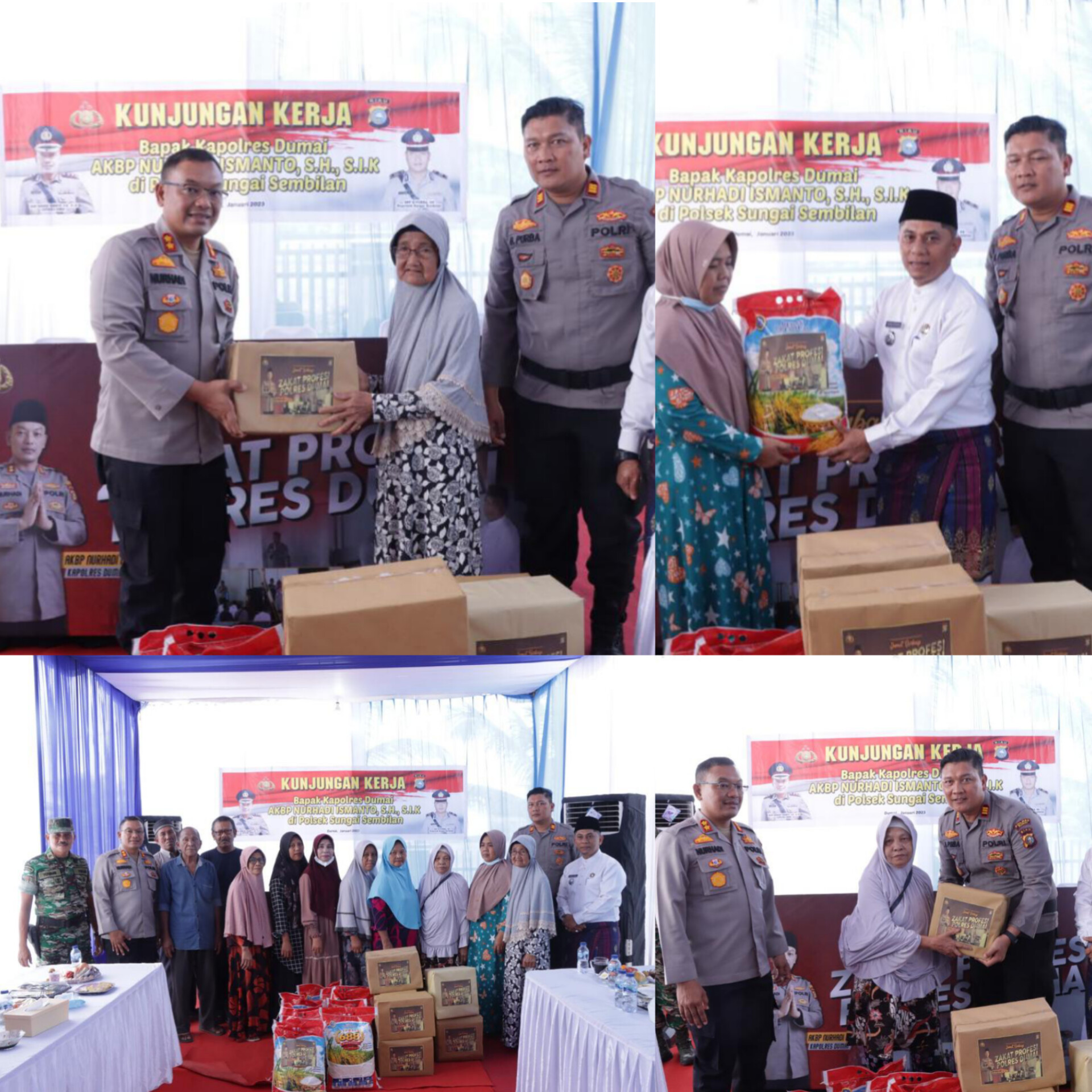 Pembagian Zakat Profesi Polres Dumai di Polsek Sungai Sembilan