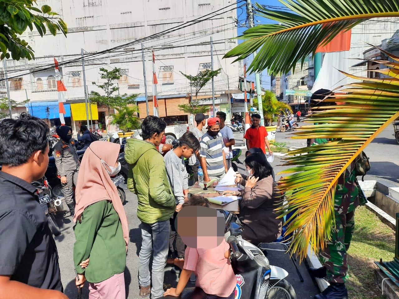 Warga Kecamatan Bangko Terjaring Operasi Yustisi COVID-19