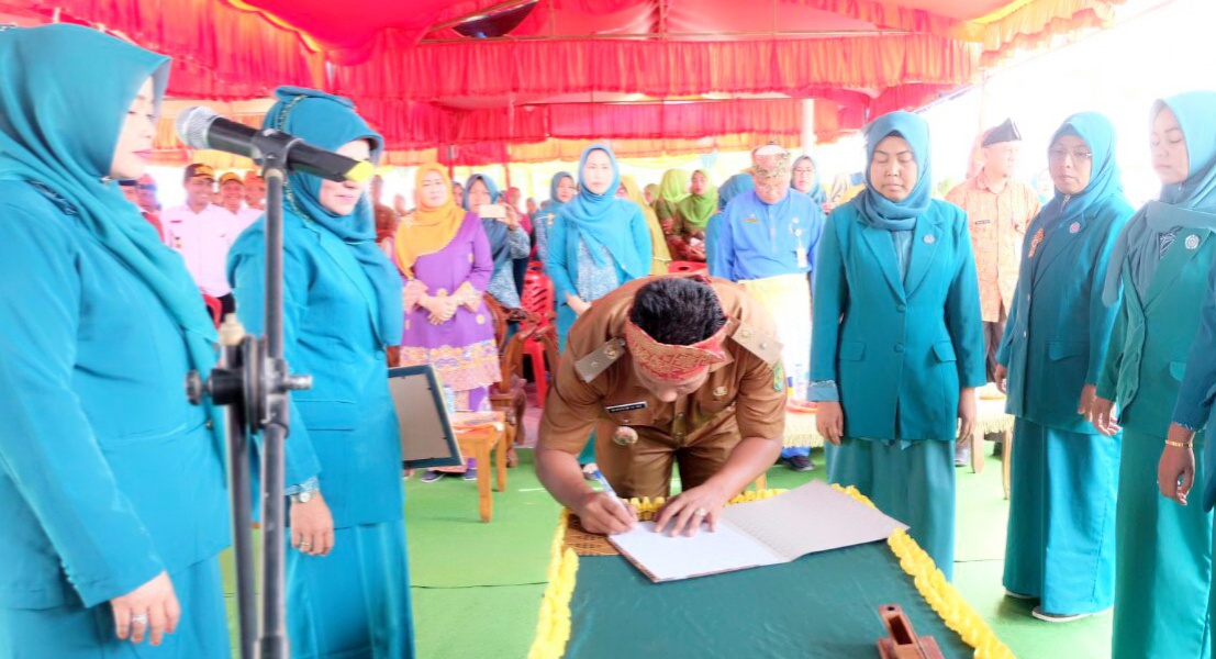 Hj Zulaikhah Wardan Saksikan Pelantikan 6 Ketua TP PKK Desa Kecamatan Keritang