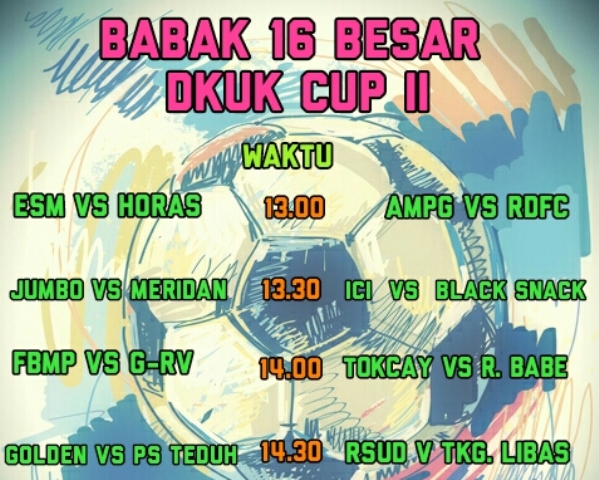Inilah Tim yang Lolos ke 16 Besar DKUK Cup II 2018
