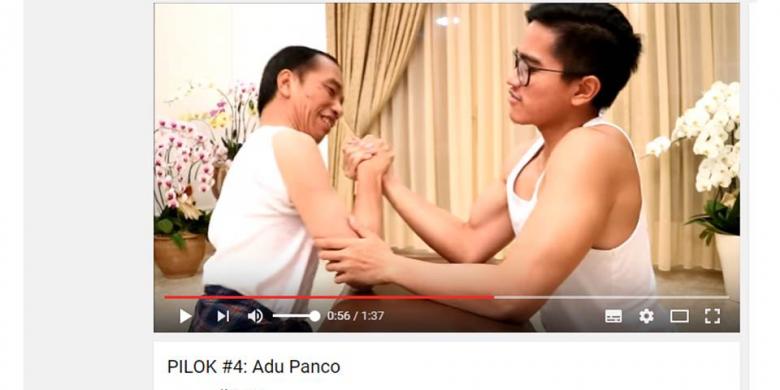 Kocaknya Jokowi Adu Panco dengan Si Bungsu yang Berotot Besar...