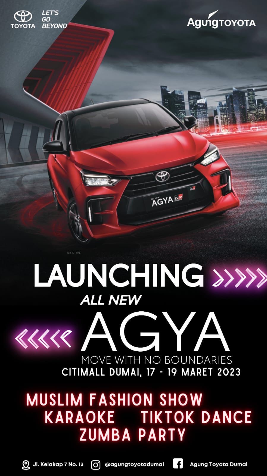 Sepekan Event, Iringi Launching All New Agya 2023 di Dumai