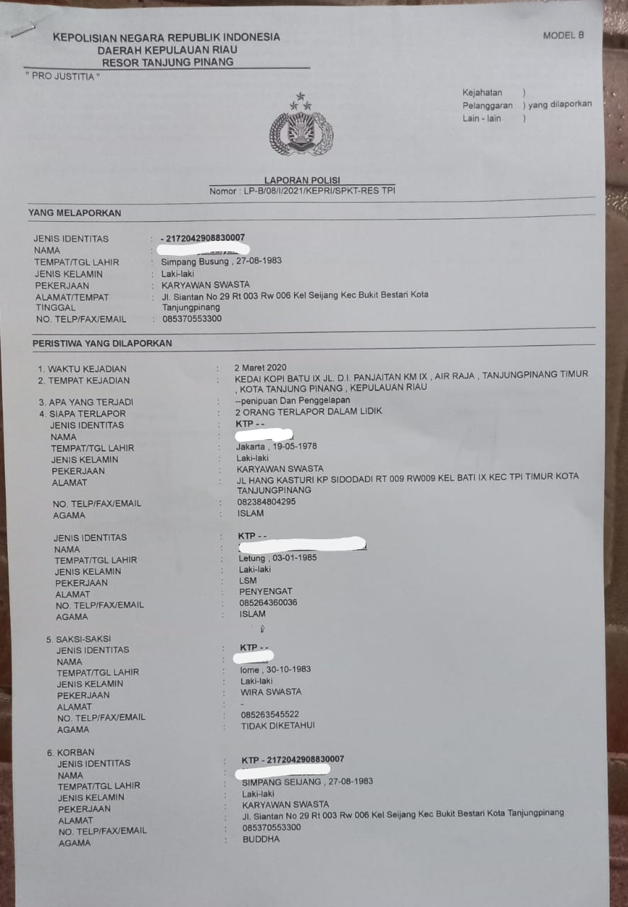 Diduga Lakukan Penipuan, Dua Orang Pria Dilaporkan ke Polisi oleh Pengusaha