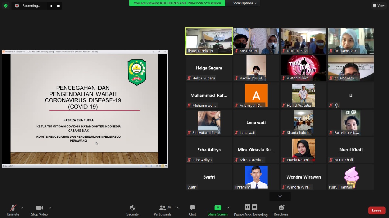 Mahasiswa KKN Balik Kampung Universitas Riau Gelar Webinar