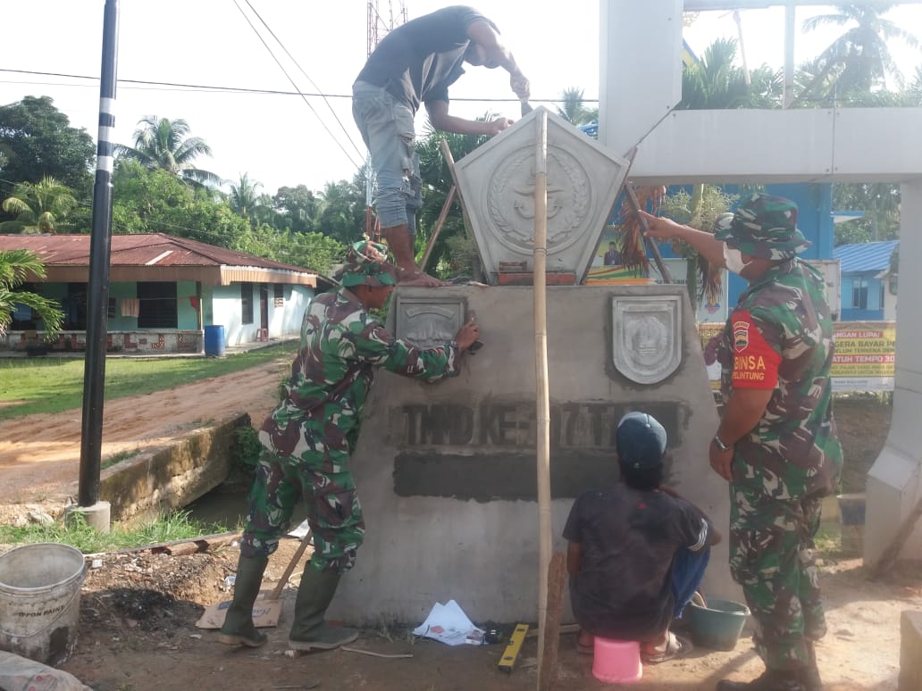 TMMD ke 107, Lurah Pelintung Bangga Dengan Tugu TMMD