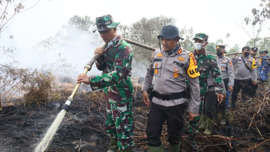 Sinergi Tangani Karhutla, AKBP Bimo : Terimakasih Kepada Komandan Kodim 0303 Bengkalis