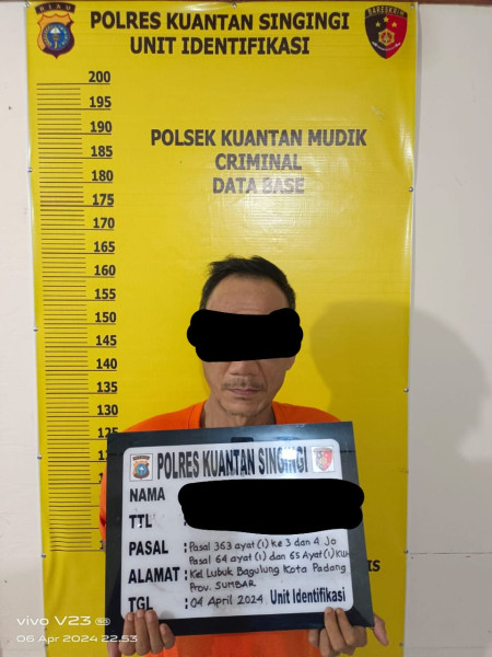 Polsek Kuantan Mudik Berhasil Ungkap Kasus Pencurian Dengan Pemberatan