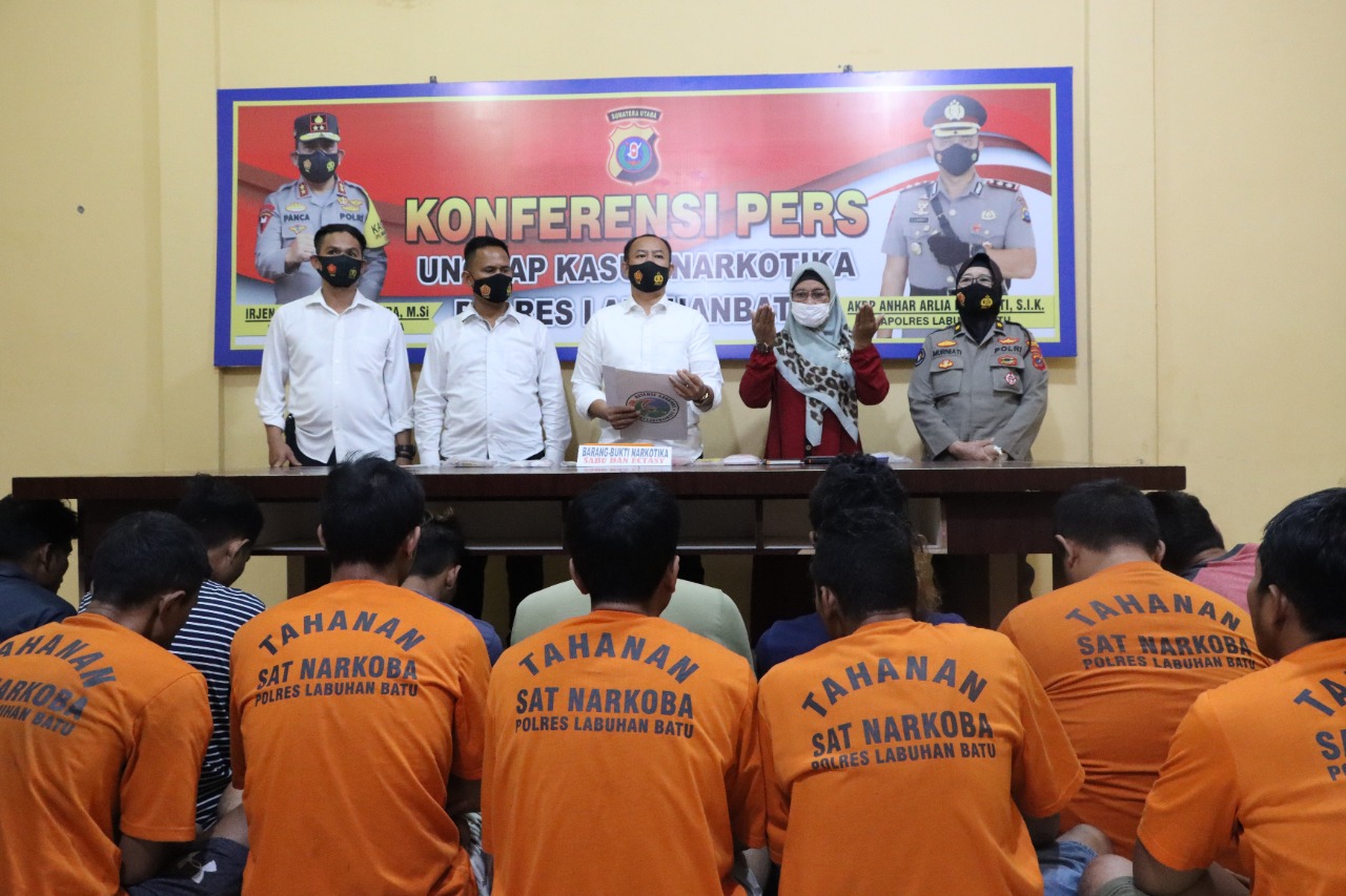 Dua Pekan Terakhir, Polres Labuhanbatu Ringkus 16 Pelaku Narkoba