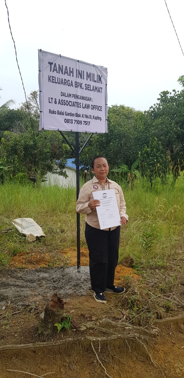 Tak Mau Diklaim Orang Lain, Linda Theresia Pasang Plang Kepemilikan Lahan