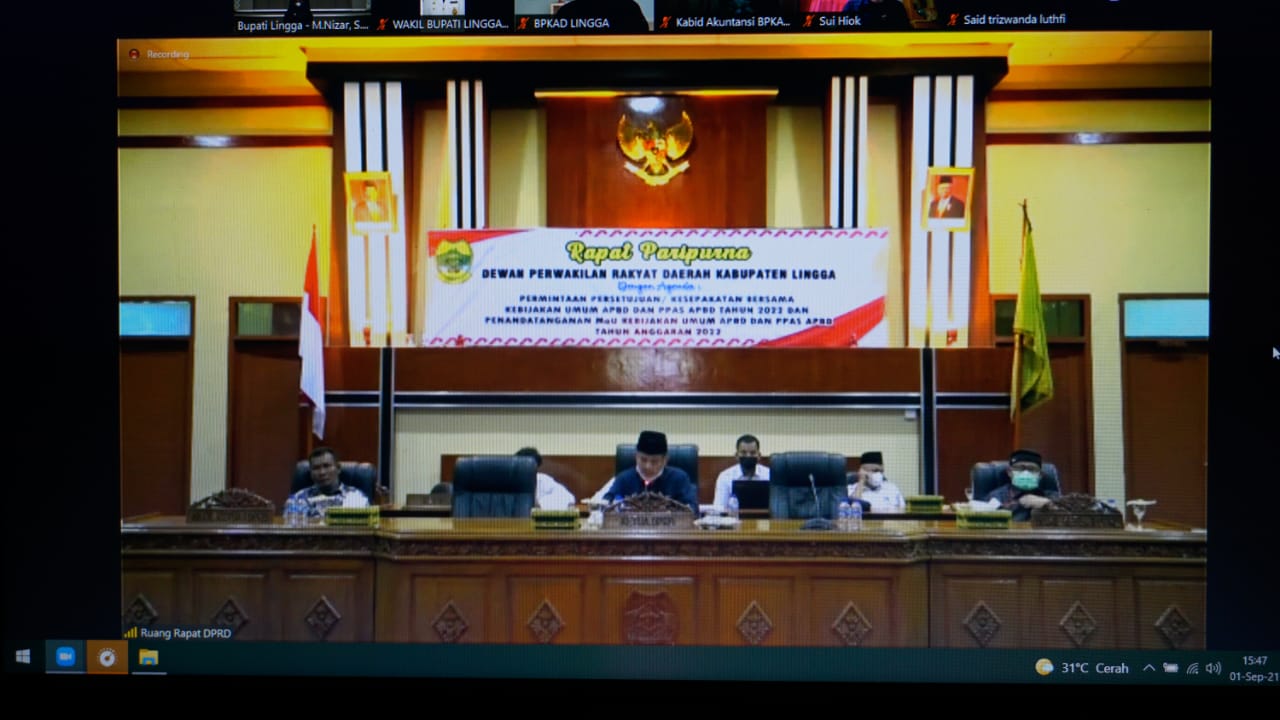 Paripurna MoU Kebijakan Umum APBD dan PPAS APBD TA 2022