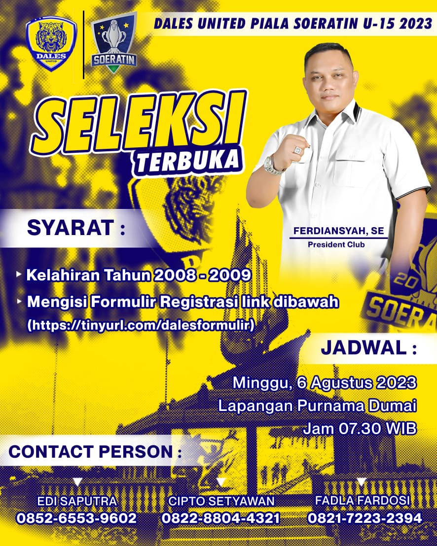 Dales United Buka Seleksi Pemain untuk Soeratin Cup U-15
