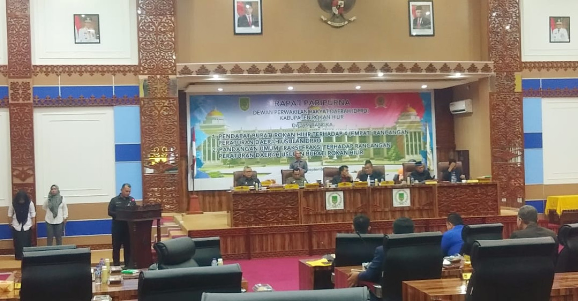 DPRD Gelar Rapat Paripurna Penyampaian 4 Ranperda Usulan DPRD dan 3 Ranperda Usulan Bupati Rohil
