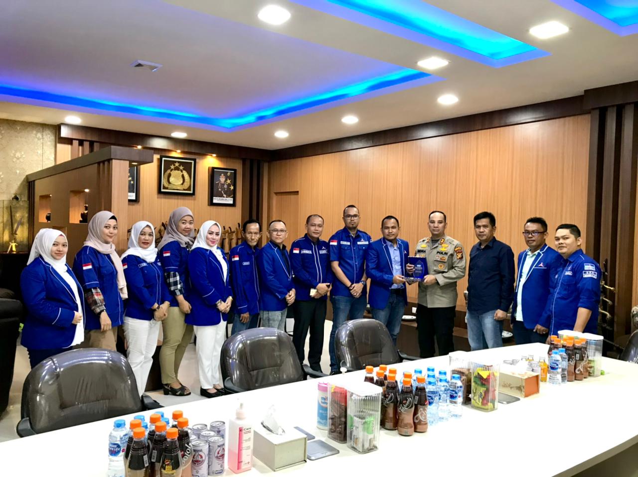 Partai Demokrat Audiensi Dengan Kapolres Bengkalis AKBP Indra Wijatmiko