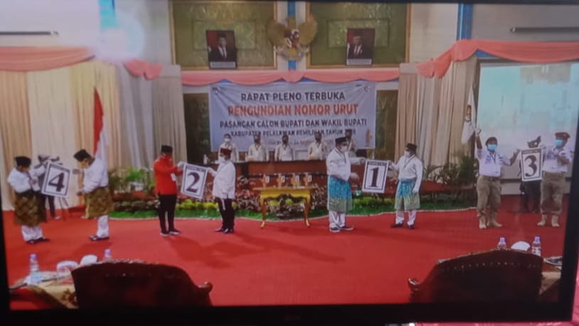 Berikut Nomor Urut Calon Bupati-Wabup Pelalawan