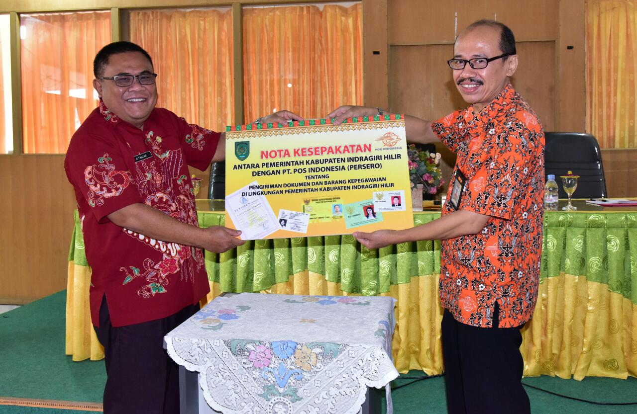 BKPSDM Inhil Jalin Kerjasama dengan PT Pos Indonesia Cabang Tembilahan