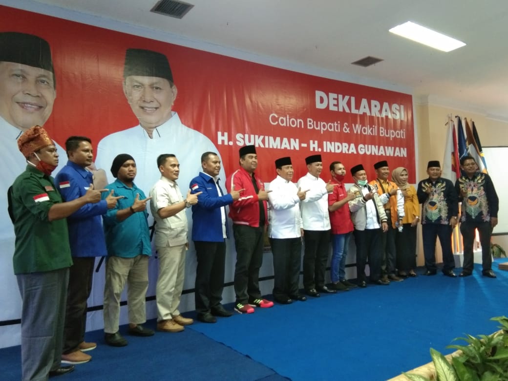 Seruan Menangkan Sukiman-Indra Gunawan Menggema Saat Deklarasi