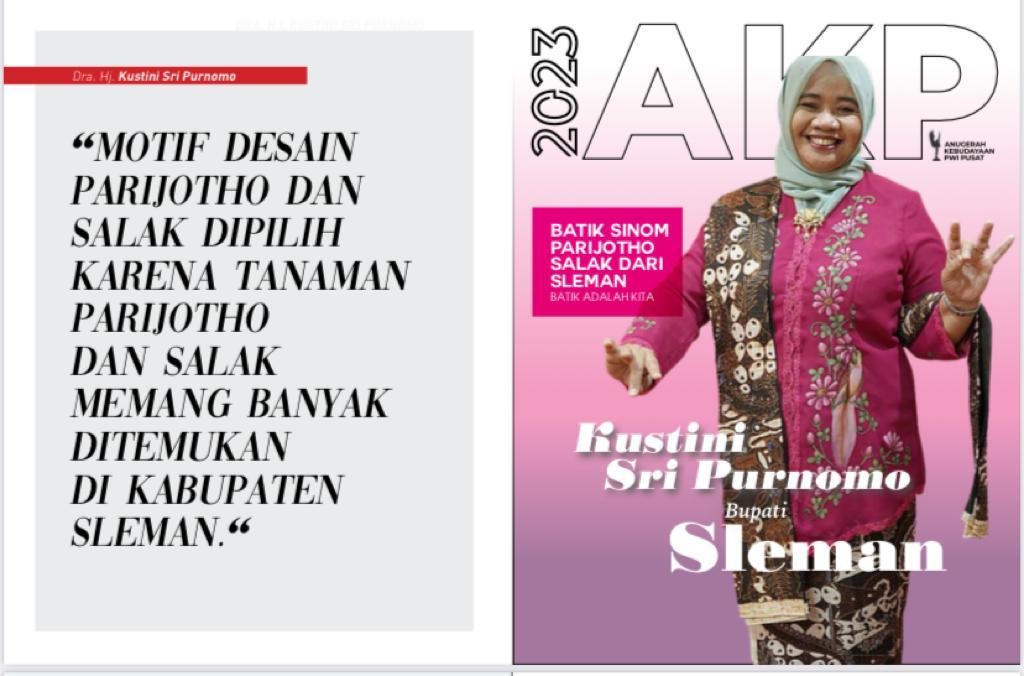 Bupati Kustini Jadikan Batik Sinom Parijotho Salak  sebagai Branding Kabupaten Sleman