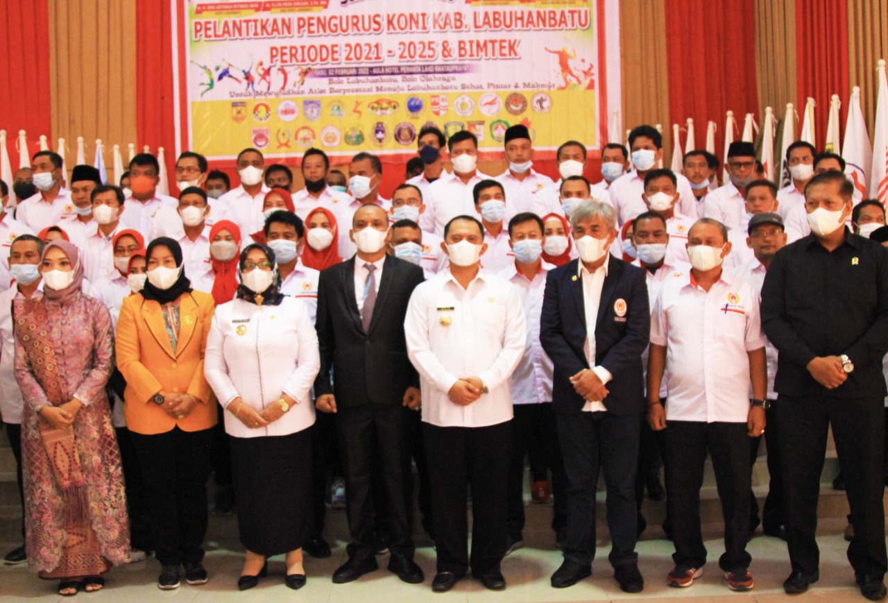 Bupati Labuhanbatu Hadiri Pelantikan Pengurus KONI Periode 2021-2025