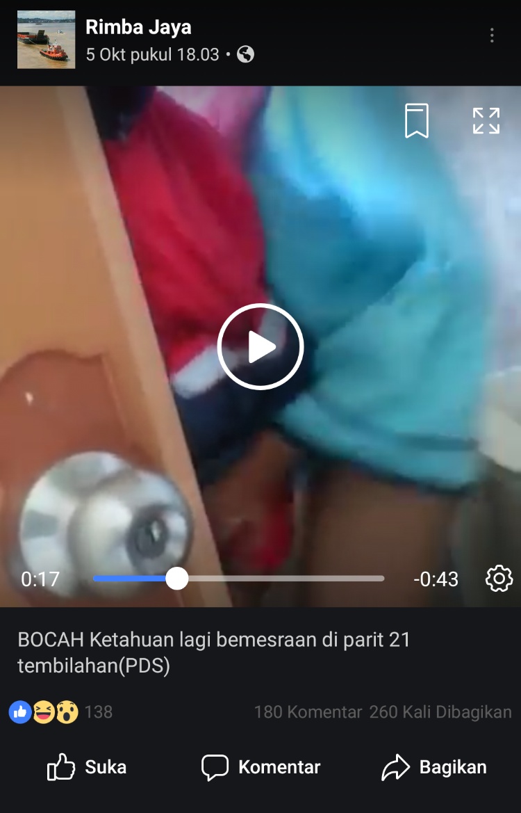 Heboh, Video Bocah Mesum di Parit 21 Beredar di Medsos
