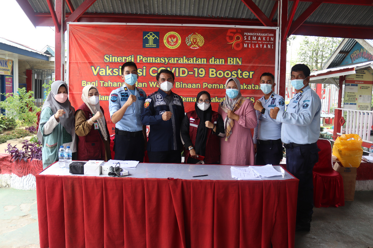 Semarak HBP Ke-58 Tahun, Warga Binaan Lapas Bangkinang Jalani Vaksinasi Booster