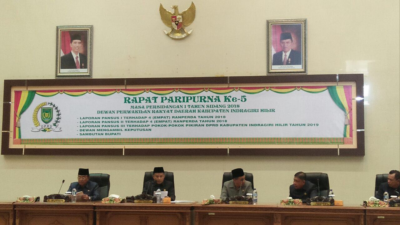 DPRD Inhil Gelar Rapat Paripurna Ke-5 Masa Persidangan I Tahun 2018