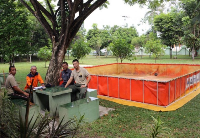 Fleksibel Tank di Kerahkan Untuk Memadamkan Karhutla di Dumai