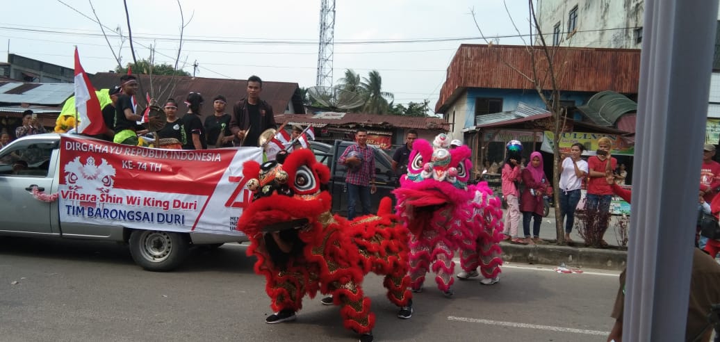 Pemcam Mandau Gelar Pawai Sempena HUT RI ke-74
