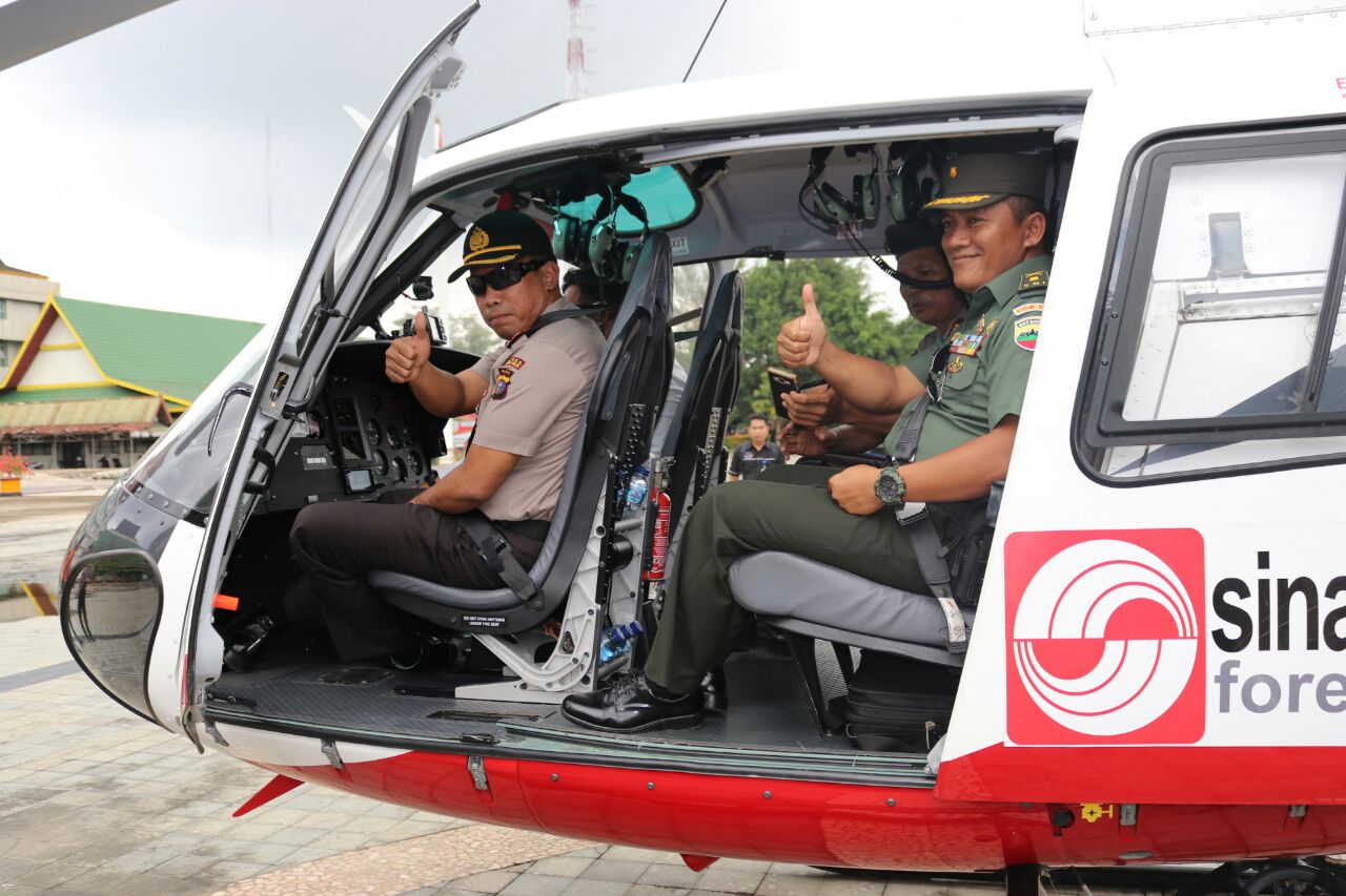 Kapolres Inhil Pantau Zona Rawan Karhutla Melalui Udara