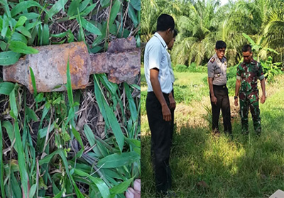 Mortir Peninggalan Zaman Perang Ditemukan Warga Dumai