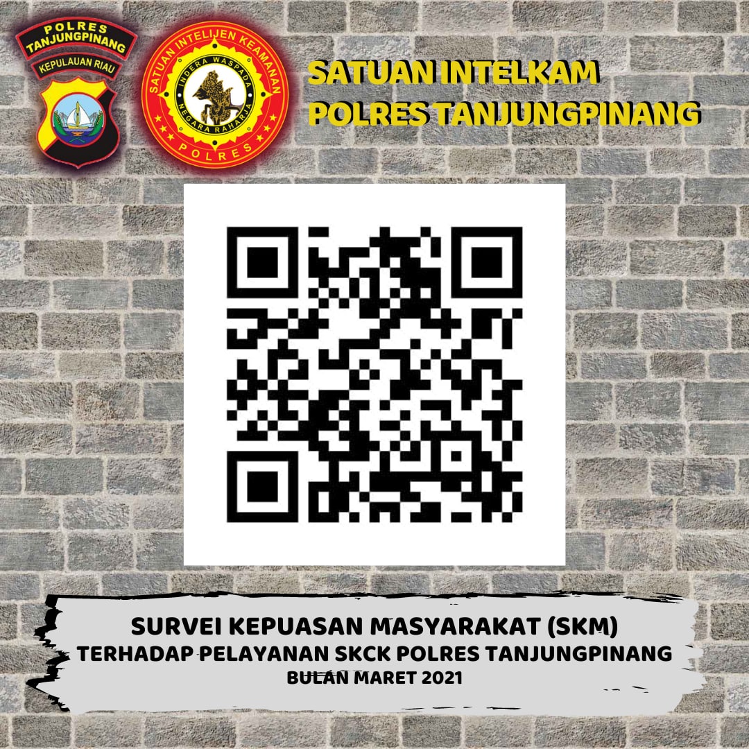 Apakah Puas dengan Pelayanan SKCK Polres Tanjungpinang? Yuk Scan Barcodenya