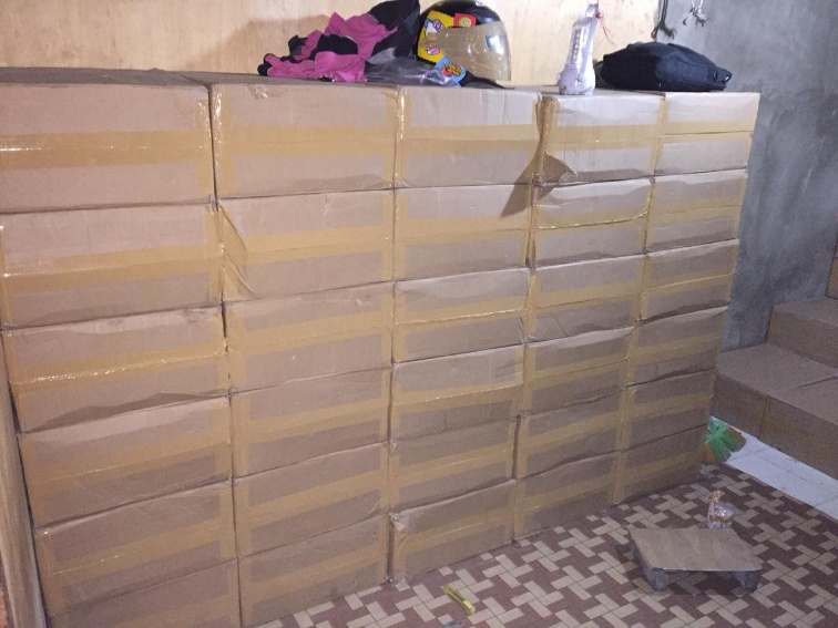 Polres Inhil Amankan Ratusan Dus Rokok Ilegal