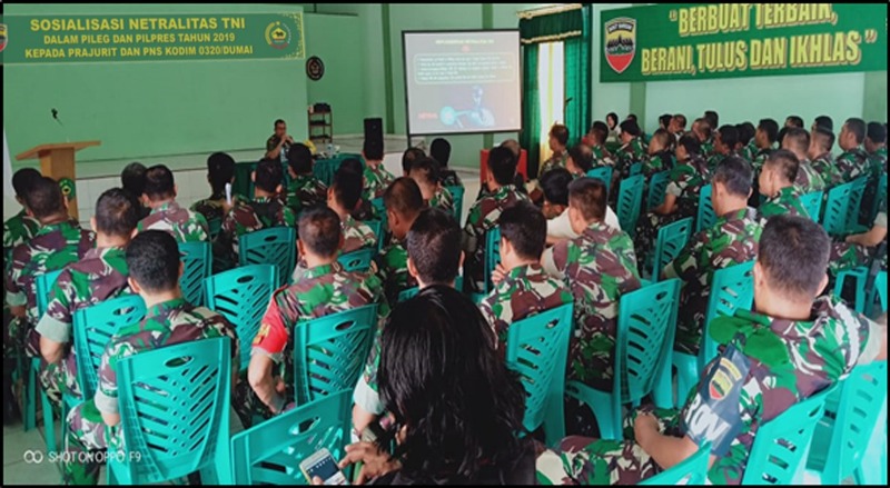 Kodim 0320/Dumai Gelar Sosialisasi Netralitas TNI