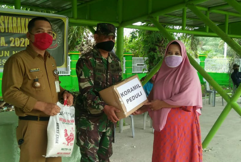 Koramil 02/Dumai Peduli, Laksanakan Kegiatan Bansos di Kelurahan Pelintung