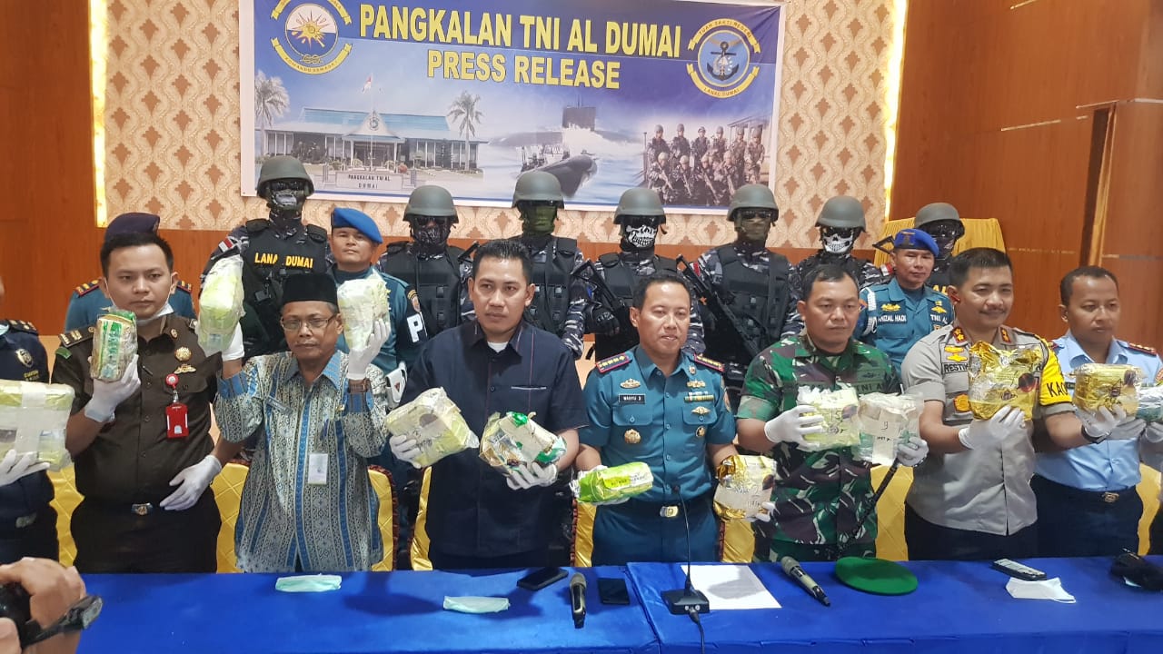 F1QR Lanal  Dumai Gagalkan Penyelundupan 15 Kg Lebih Sabu