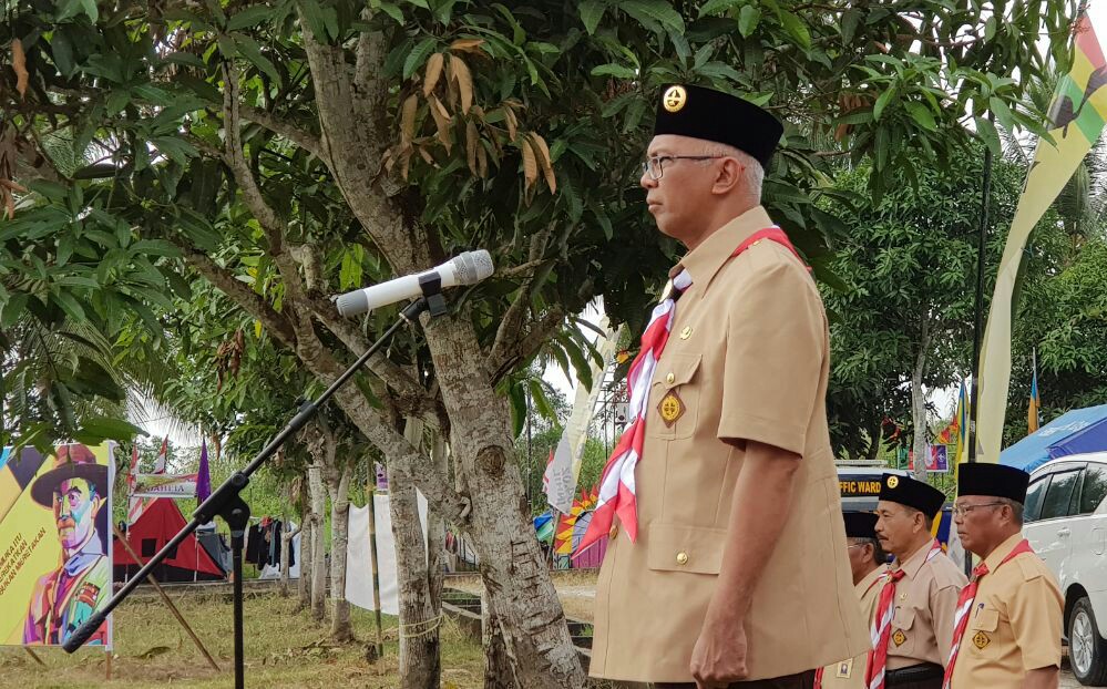 Pj Bupati Inhil Buka Resmi Kemah Prestasi Terpadu Gerakan Pramuka