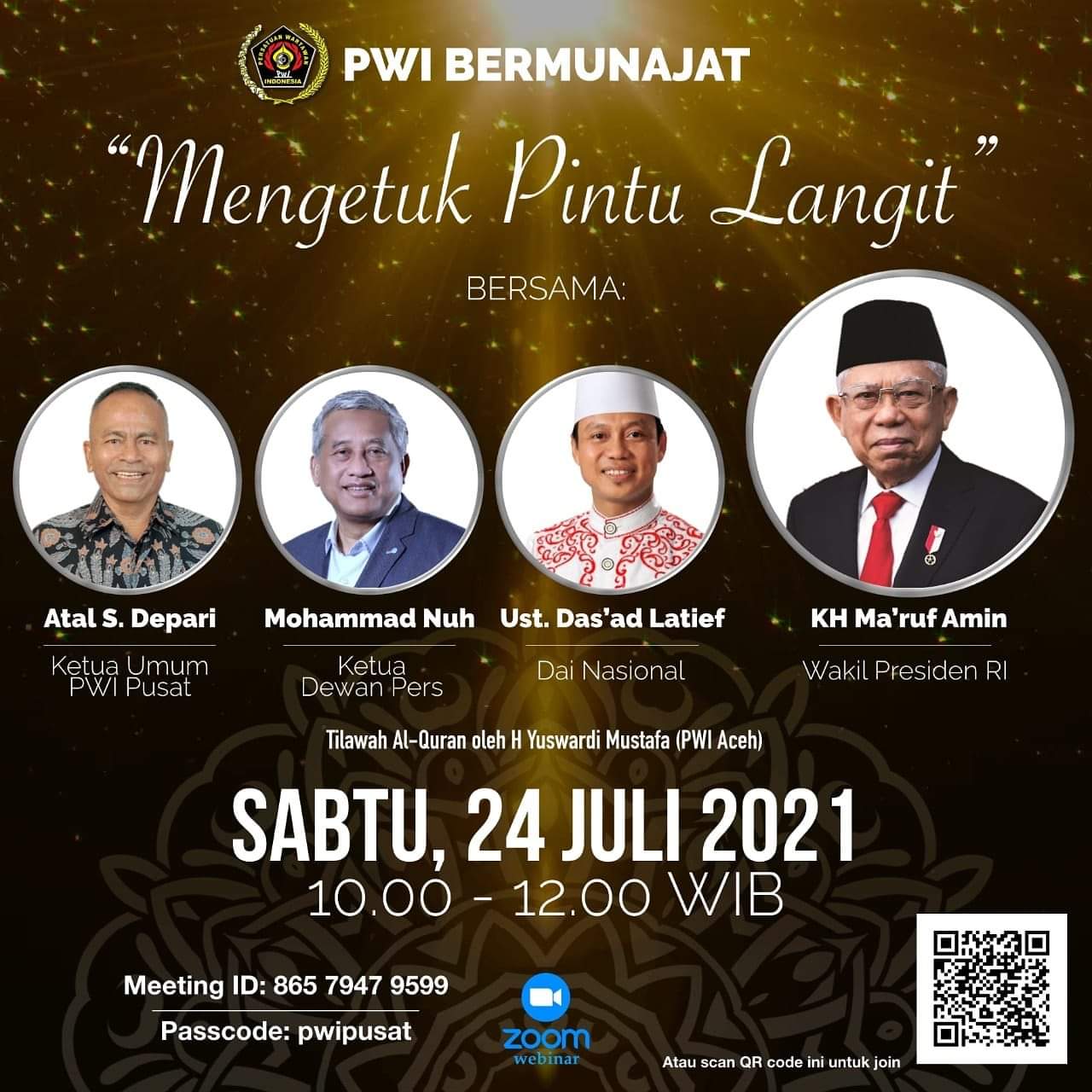Prihatin Pandemi Covid-19, PWI Bermunajat