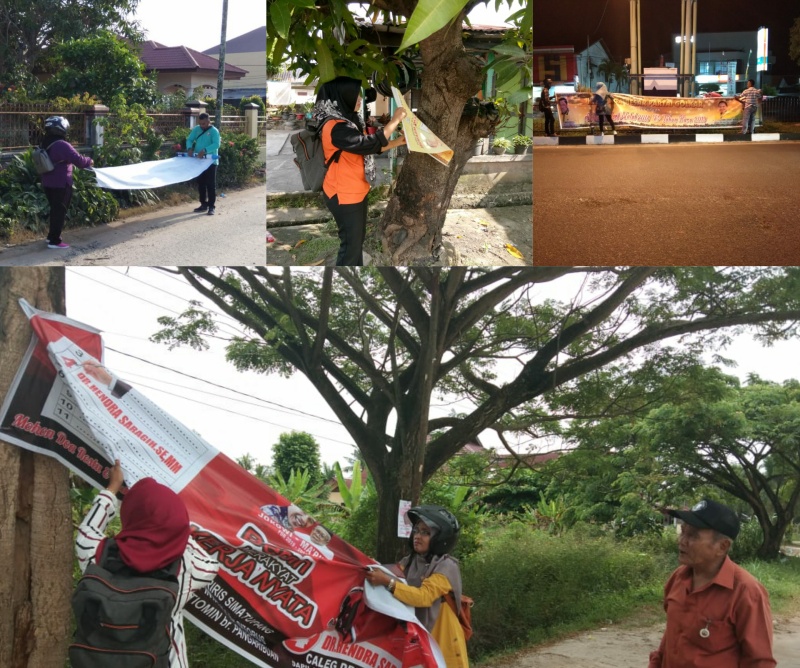 Bawaslu Dumai Tertibkan Ratusan APK Parpol Dan Caleg