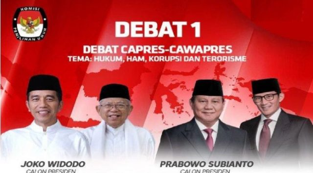 Inilah Segmen Debat Capres-Cawapres Perdana Malam Ini