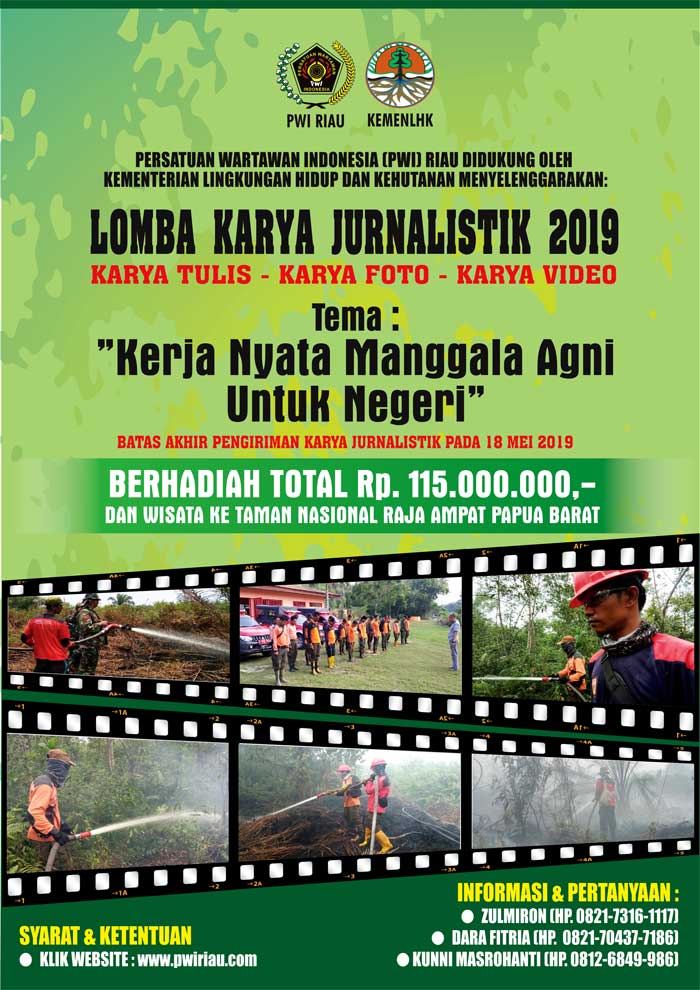 PWI Riau - KLHK Gelar Lomba Karya Jurnalistik