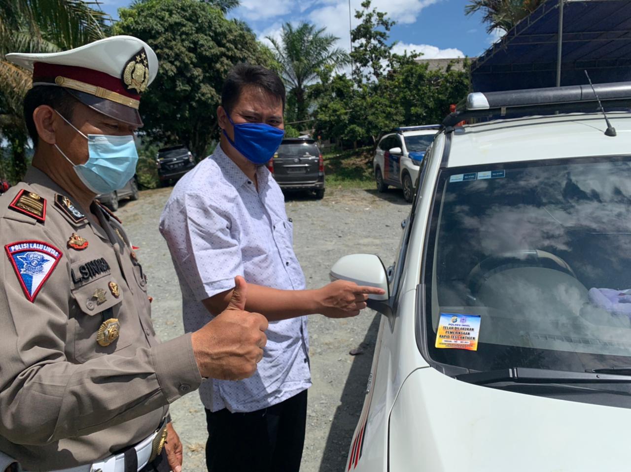 Polres Inhil Sekat Kendaraan Arus Balik
